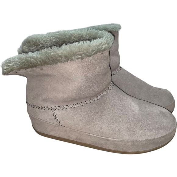 FITFLOP Mukluk Gray Suede Shearling Lined Platform Boots     Size: 9 - Picture 1 of 7